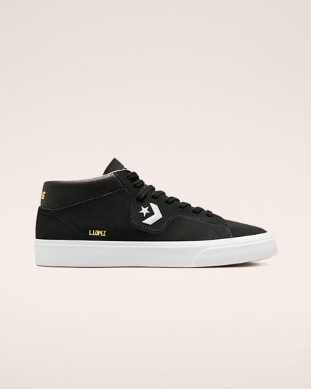 Pánské Skate Boty Converse CONS Louie Lopez Pro Mid Černé Bílé | CZ OAIP19